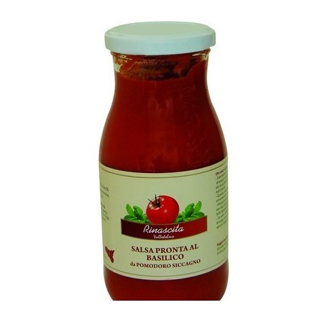 Salsa pronta al basilico di pomodoro siccagno di Valledolmo