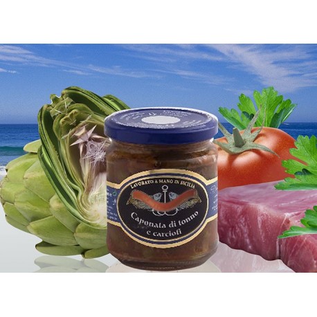 Caponata di tonno e carciofi (lavorato a mano)